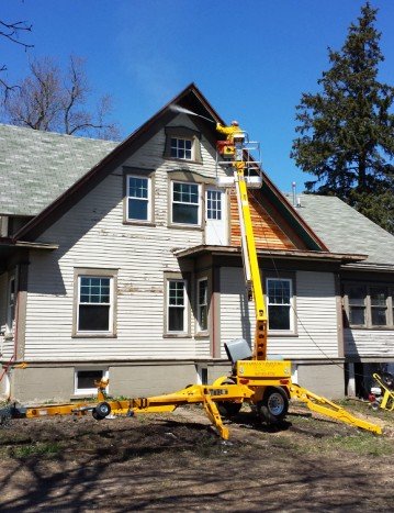 boom lift for painting and pressure washing